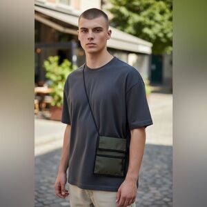 (H&M) Olive Green Men's neck bag